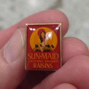 Sun-Maid Raisins Lapel Pin Vintage‎ Advertising Collectible Enamel